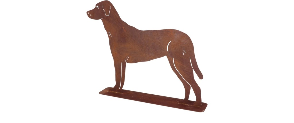 Esschert Design Figure décorative Chien debout Acier de construction aspect rouille 58 x 10 x 45 cm