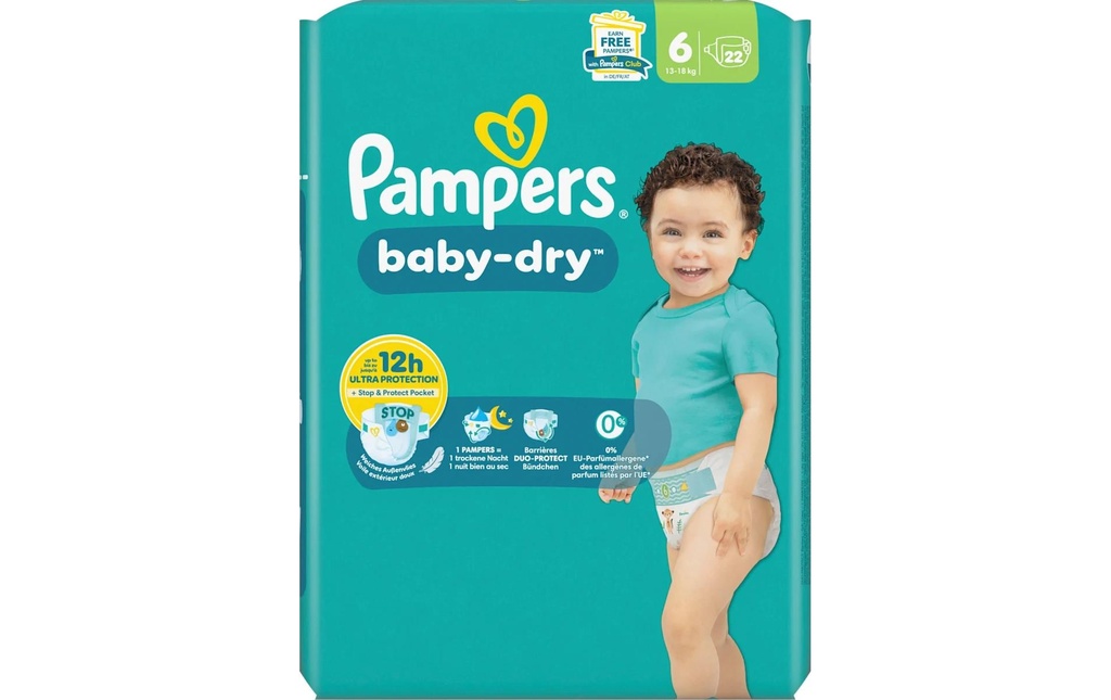 Pampers Couches Baby Dry Taille 6