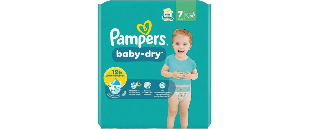 Pampers Couches Baby Dry Taille 7