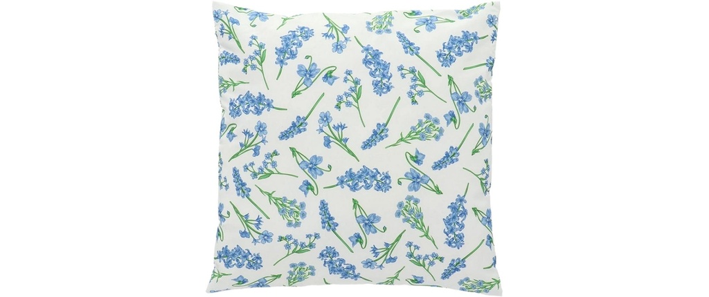 Esschert Design Coussin d'extérieur fleurs 49 x 49 cm, Bleu