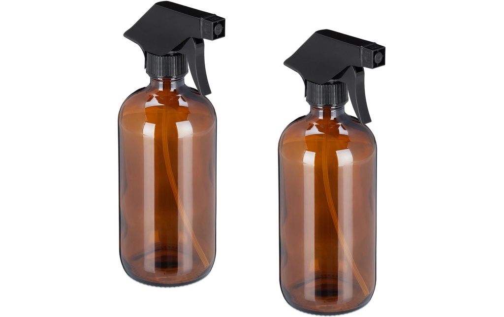 relaxdays Flacons pulvérisateurs 500 ml, brun, 2 pièces