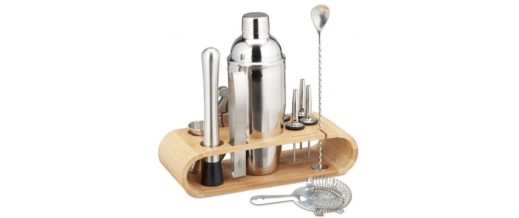 relaxdays Kits à cocktail 680 ml, Argenté
