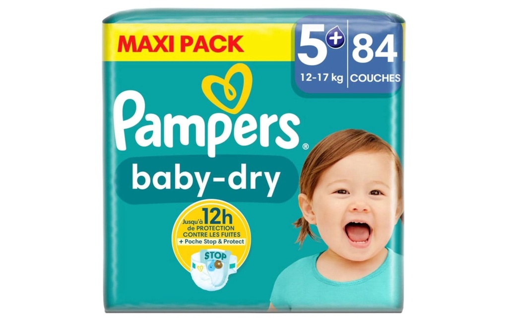 Pampers Couches Baby Dry Taille Maxi 5+