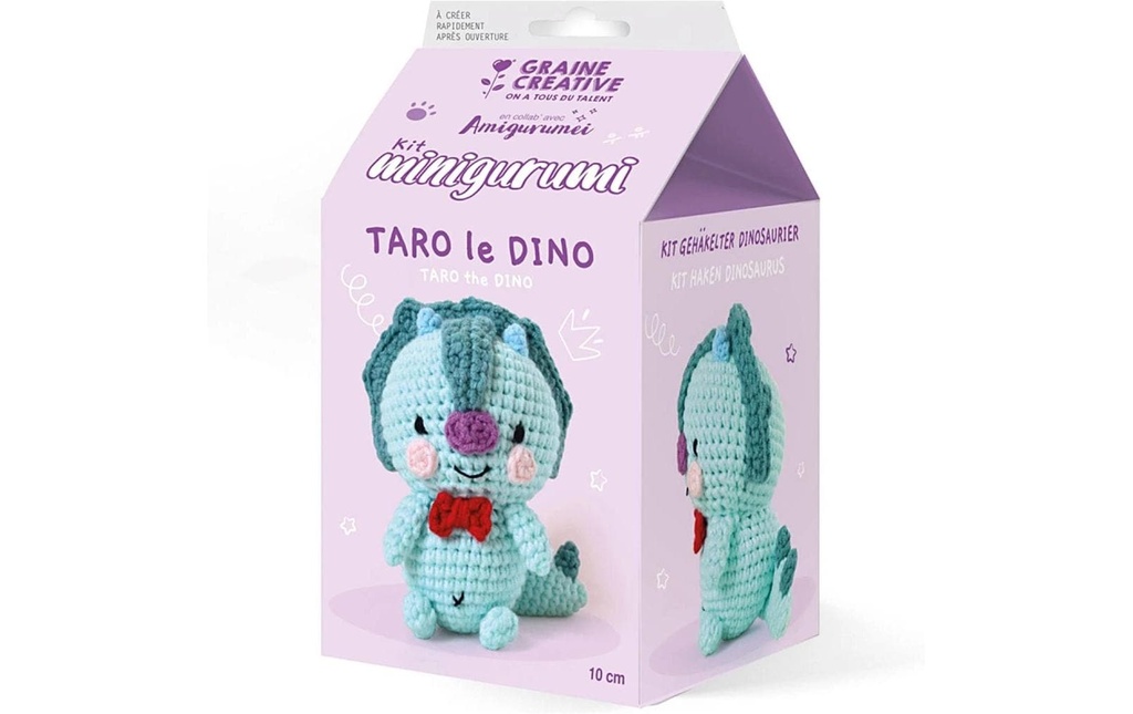 Graine Créative Kit de crochet Amigurumi dinosaure 10 cm
