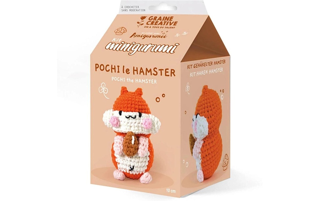 Graine Créative Kit de crochet Amigurumi Pochi le hamster Orange 10 cm