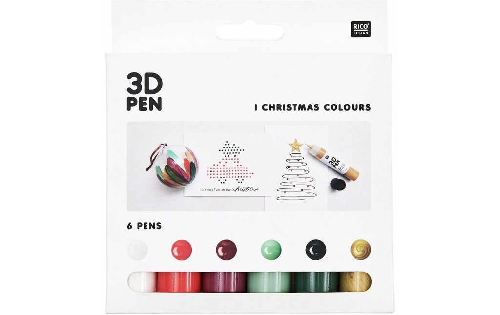 Rico Design Peinture pour bricolage 3D Pen Noël 6 x 27 ml