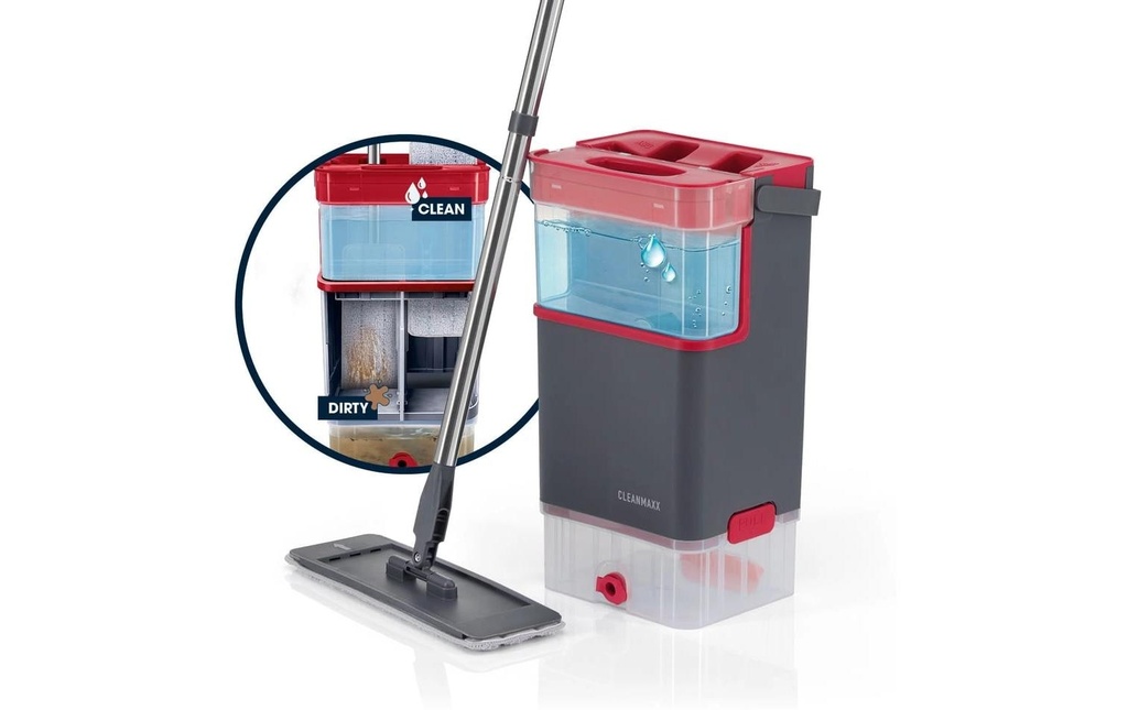 CLEANmaxx Mop confort, 7 l, gris / rouge