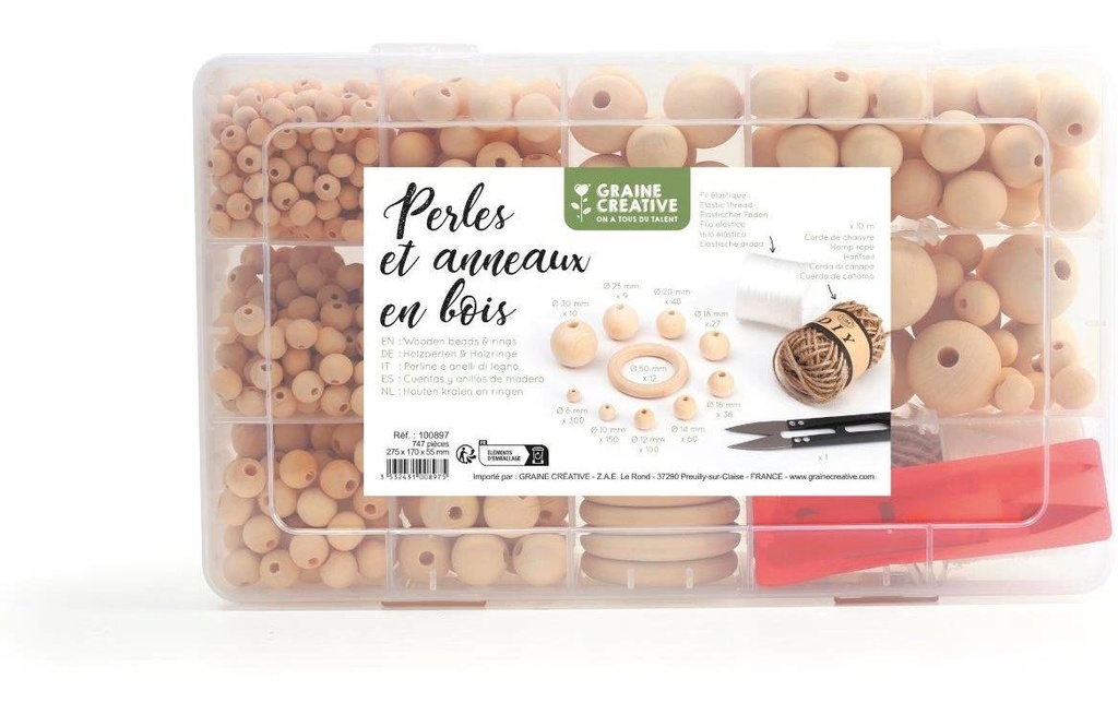 Graine Créative Kits de perles Boîte avec 747 perles différentes