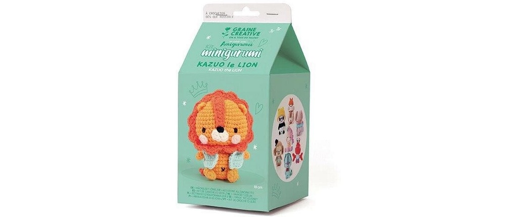 Graine Créative Kit de crochet Graine Créative Kit Minigurumi Lion Kazuo 10 cm