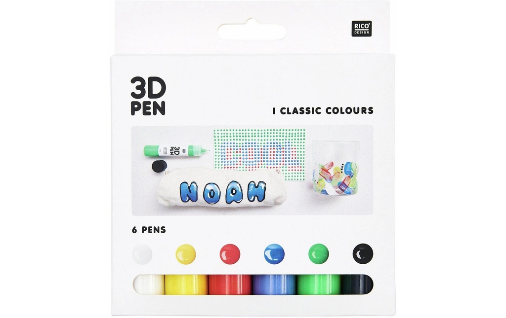 Rico Design Peinture pour bricolage 3D Pen Classic 6 x 27 ml