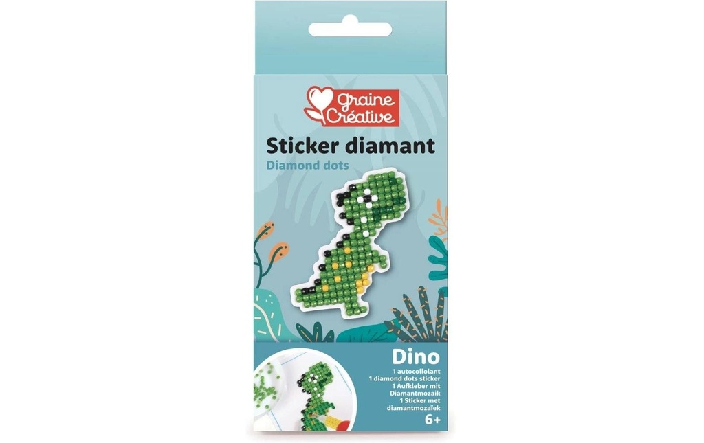 Graine Créative Kits de bricolage Mosaïque de diamants Set d'autocollants dinosaures