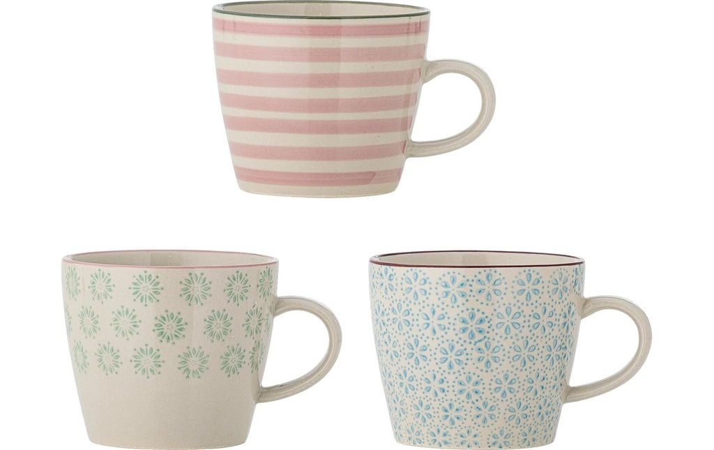 Bloomingville Tasse à café Patrizia 380 ml, 3 Pièce/s, Multicolore
