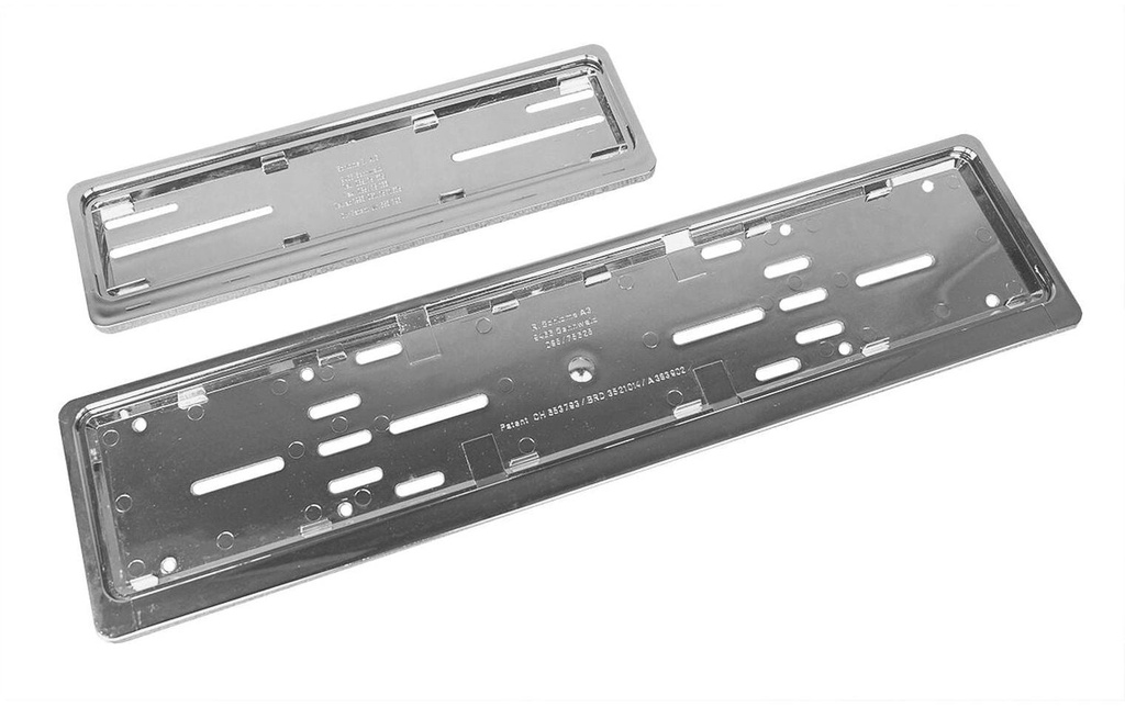 TopLine Kits de Supports de plaque d’immatriculation 30 x 8 / 50 x 11 cm Chromé