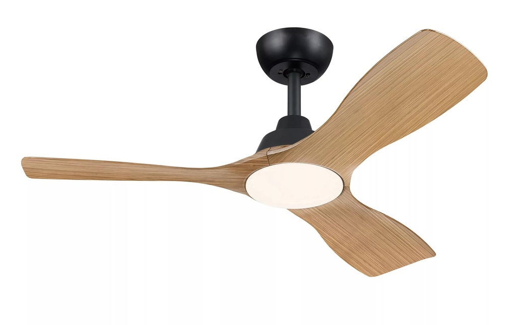 Philips Ventilateur de plafond LED Olas 30W, noir / bois