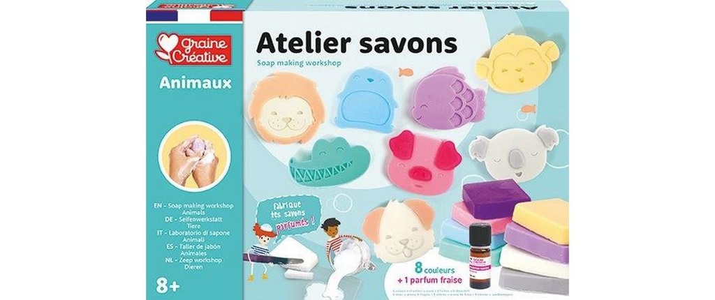 Graine Créative Atelier de savon Animaux Parfum de fraise