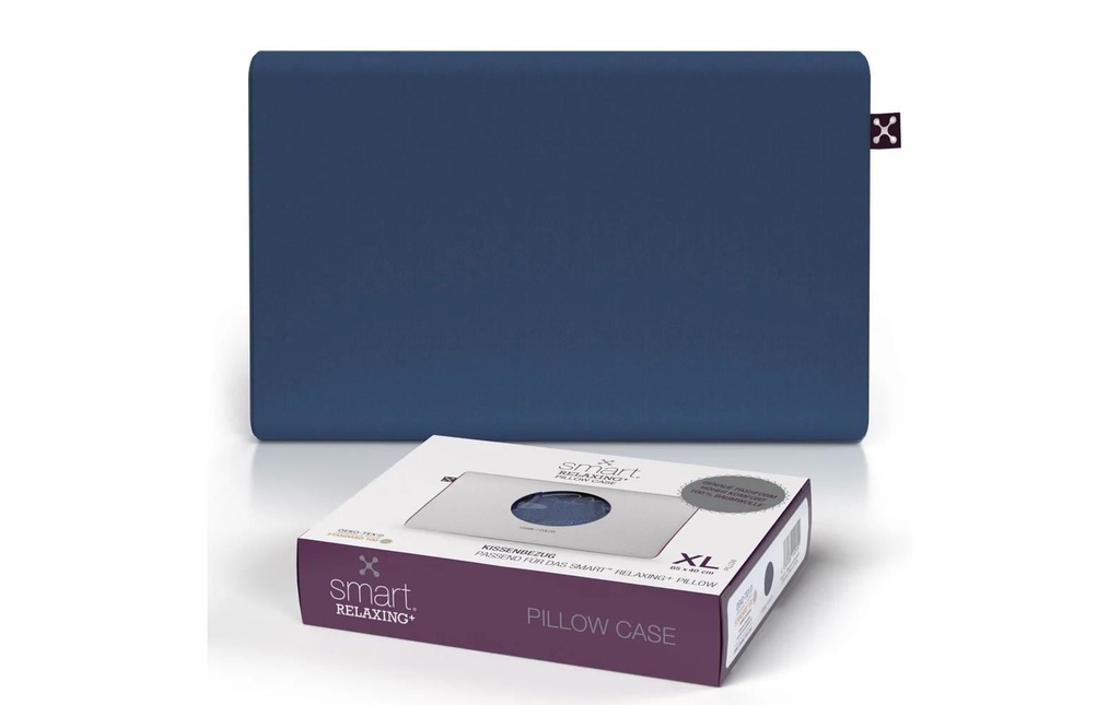 Smartsleep Taie d’oreiller Relaxing+ 65 x 40 cm, Bleu foncé