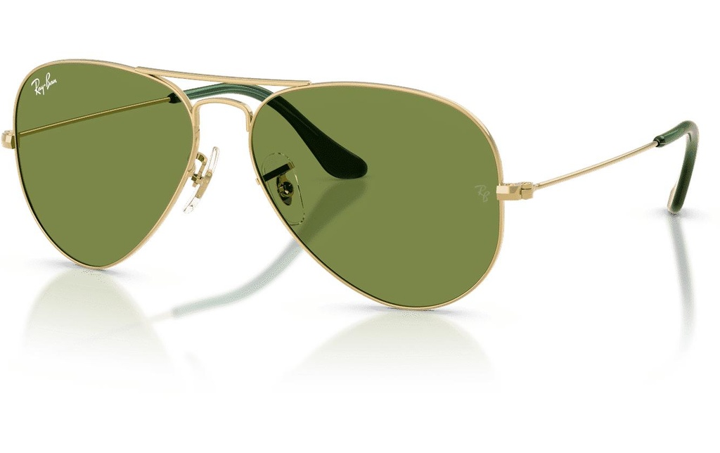 Ray-Ban Lunettes de soleil Aviator Large Metal Arista, Or/vert brillant