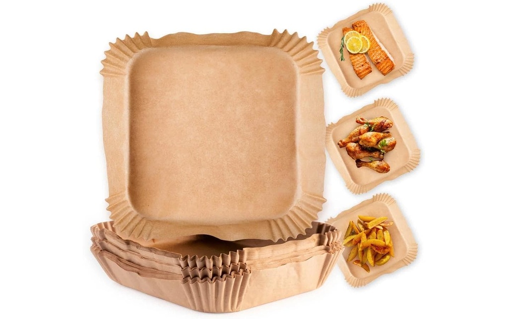 GOURMETmaxx Barquettes en papier sulfurisé, 16 x 16 x 4.5 cm, 50 pièces