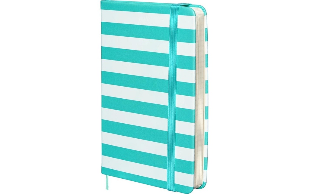 Kolma Bloc-notes A6 Stripy, quadrillé, Caraïbes/blanc