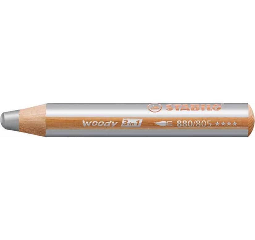 STABILO Crayons WOODY 3 en 1 argent
