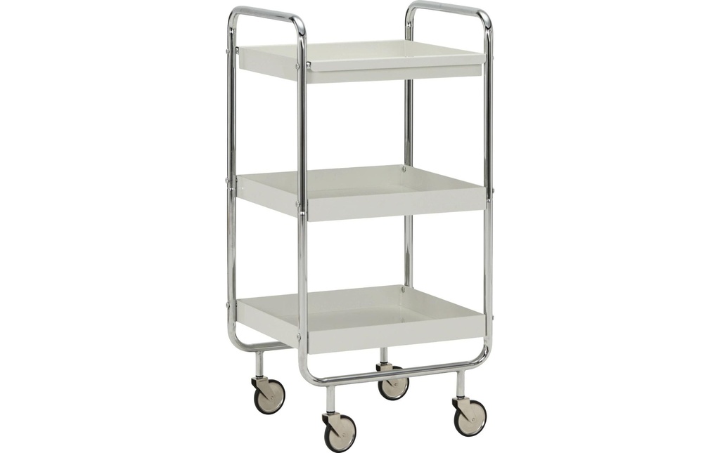House Doctor Chariot à bar HDRoll, 42 x 38 x 85 cm, argent / blanc
