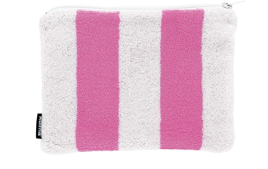 Kolma Necessaire Stripy 24 x 18.5 cm, flamant rose/blanc