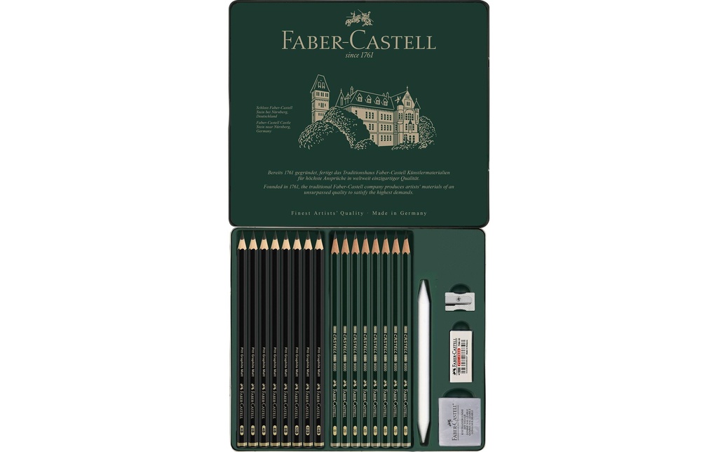 Faber-Castell Crayon graphite Pitt Étui métallique de 20 pièces