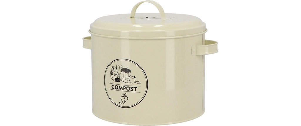 Esschert Design Composteur crème Filtre à charbon actif 6.3 l Crème