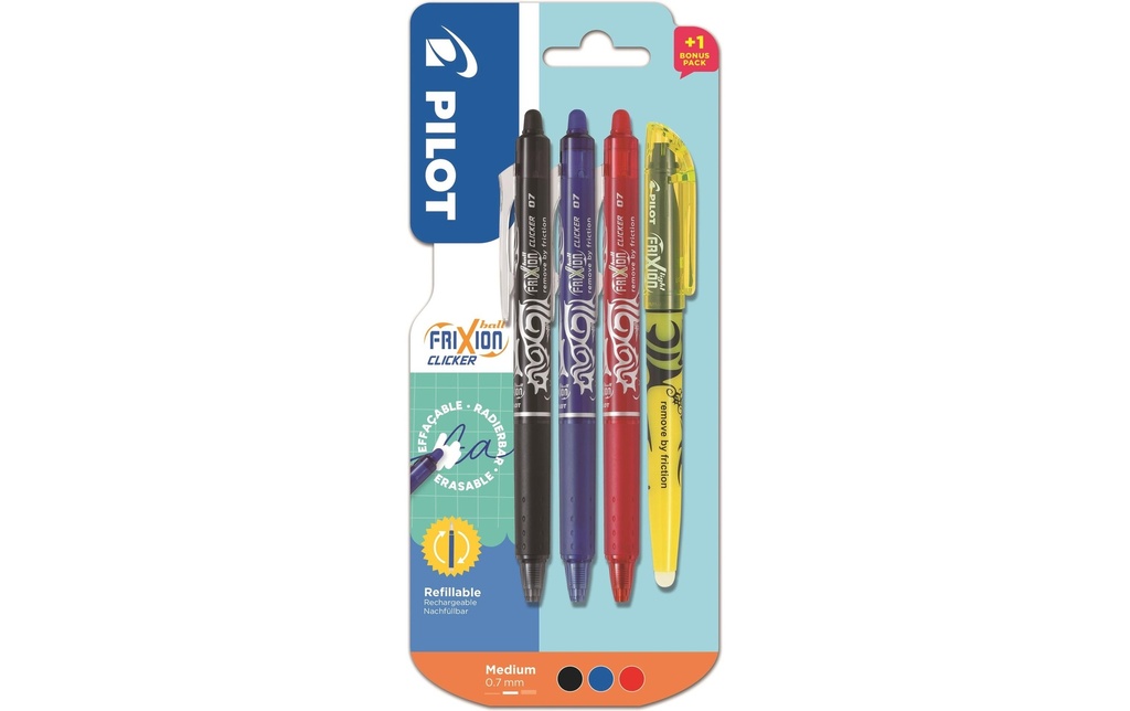PILOT Roller FriXion Clicker+light (4 pces)