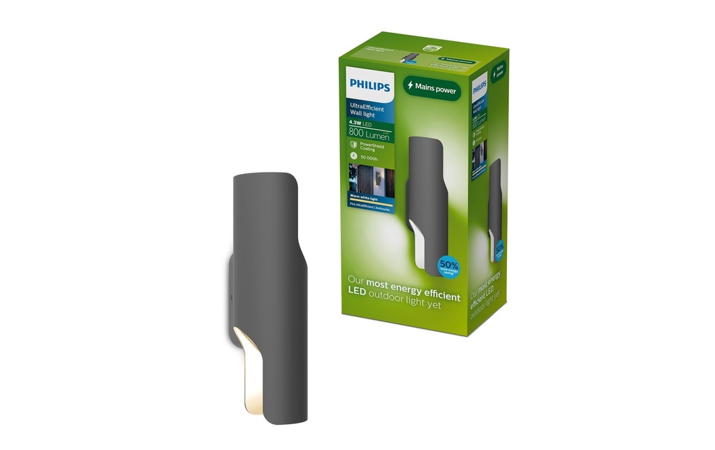 Philips Lampe murale Fira, 2 x 4.3W, 2700 K, 800 lm