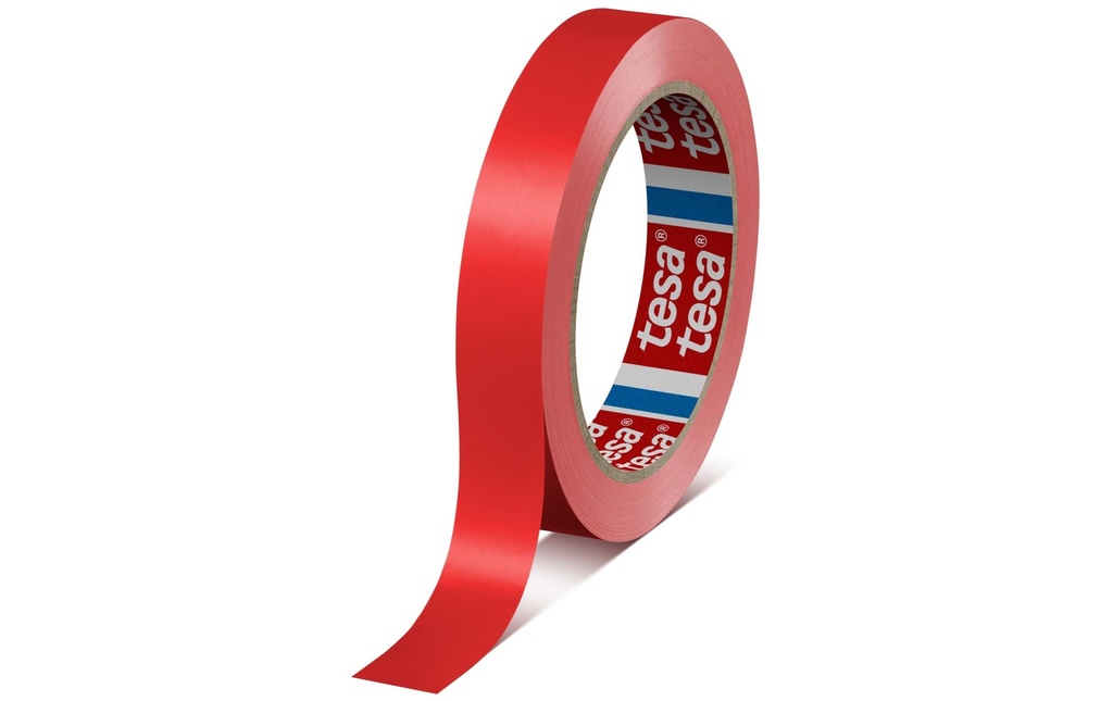 tesa Ruban d'emballage Premium 19 mm x 66 m, rouge