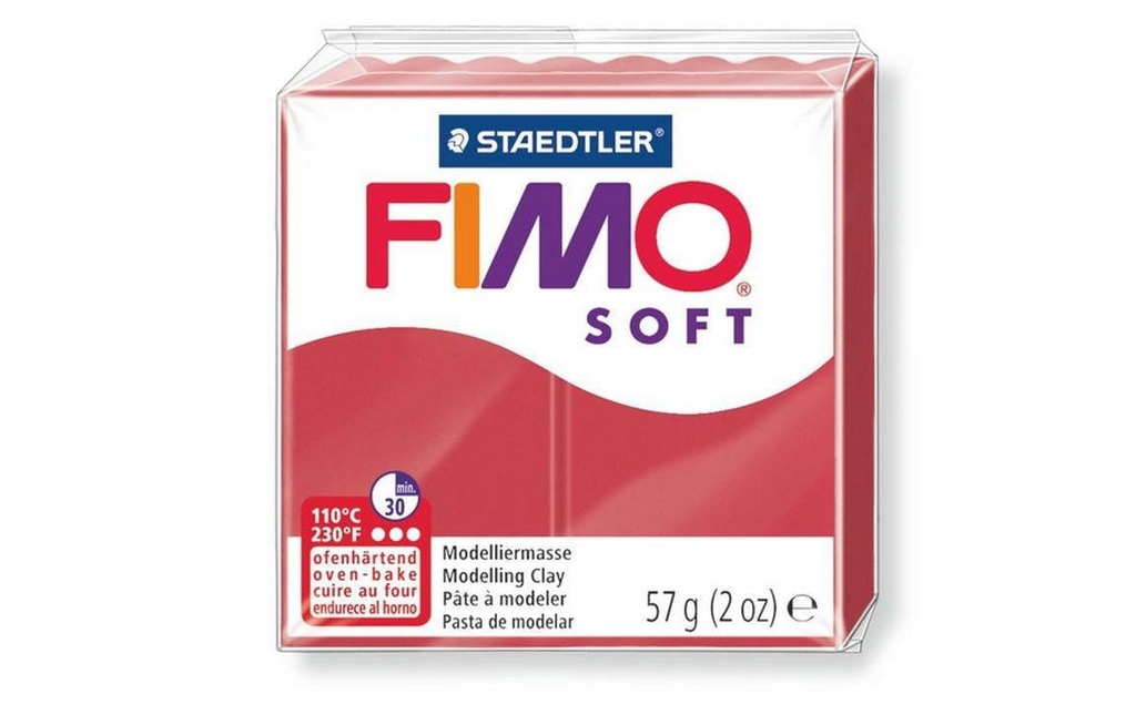 FIMO FIMOsoft bloc rouge cerise
