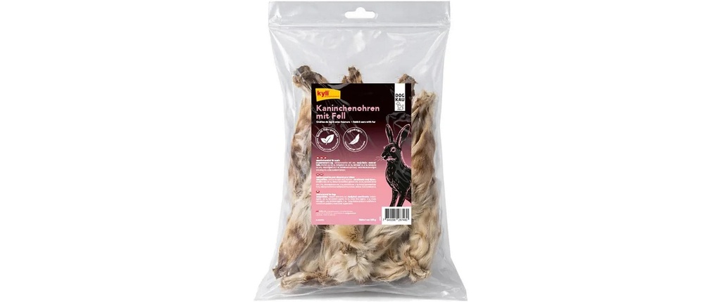 kyli Produit à mâcher  Oreilles de lapin avec fourrure 100 g