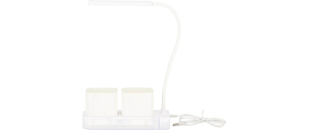 Esschert Design Lampe pour plantes Plastique 2 pots Blanc USB