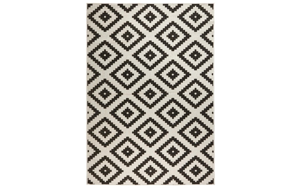 Hanse Home Malte Tapis d'intérieur et d'extérieur 120 x 170 cm, Noir/Crème
