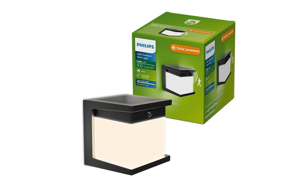 Philips Lampe murale Diara, 3.8W, 2700 K, 400 lm, noir
