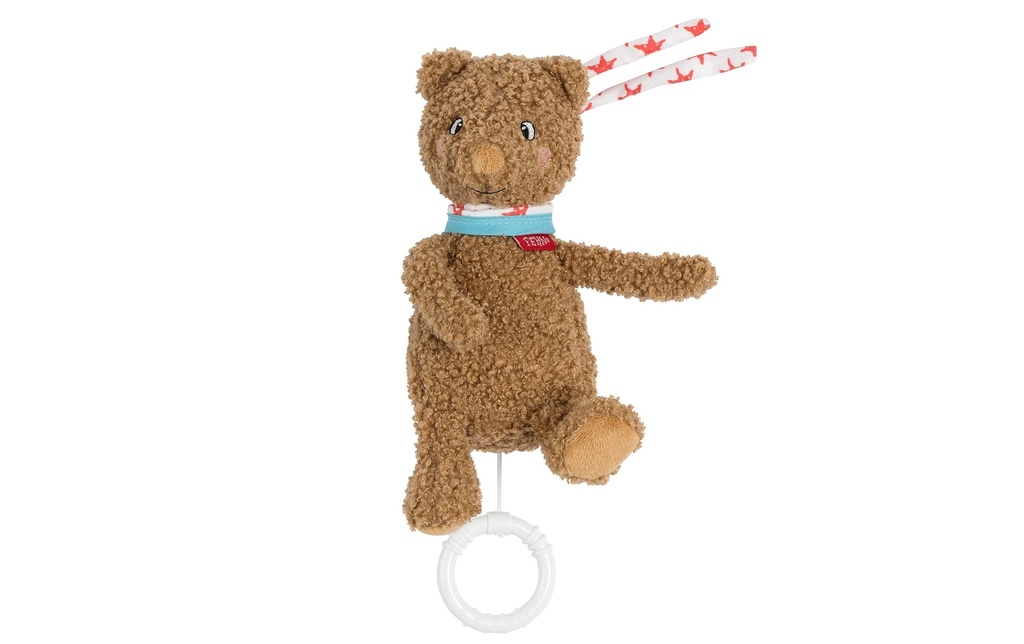 fehn Peluche musicale Ours Peluche, brun, 20 cm
