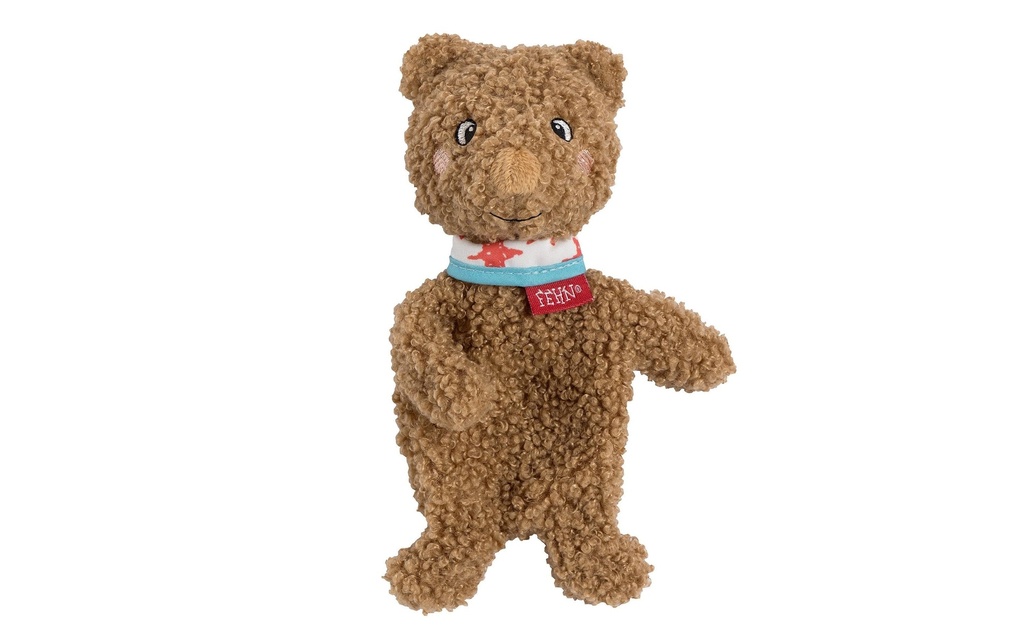 fehn Hochet silencieux Ours crépitant, peluche / velours, marron