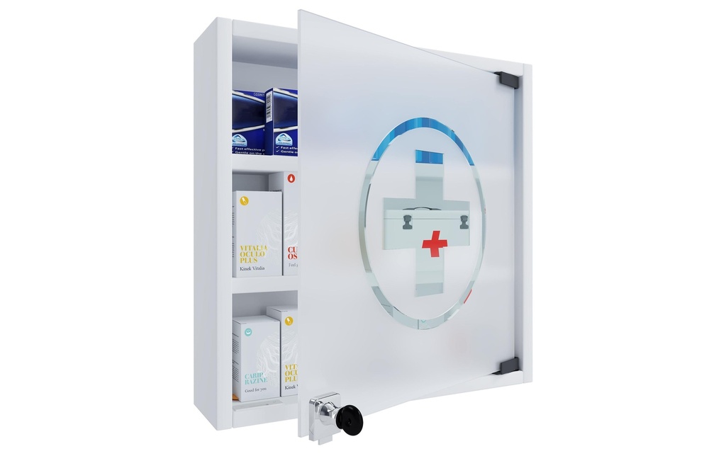 VCM Armoires de premiers secours Hustila S 40 x 32 x 10 cm, blanc