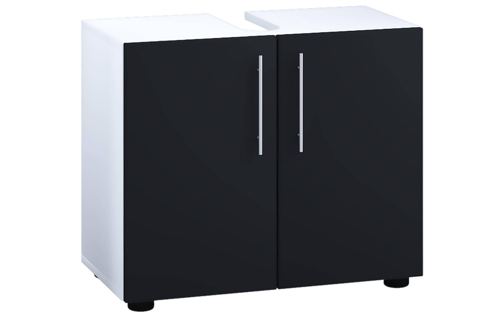 VCM Meuble sous lavabo Flandu II 60 x 51 cm, blanc/noir