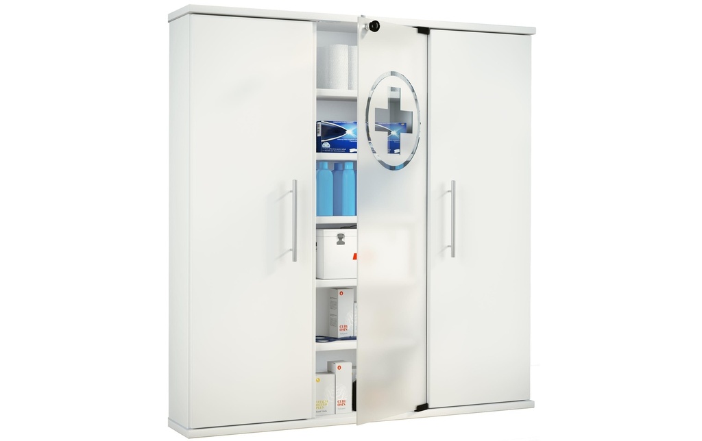 VCM Armoires de premiers secours Santila 92 x 88 x 18 cm, blanc
