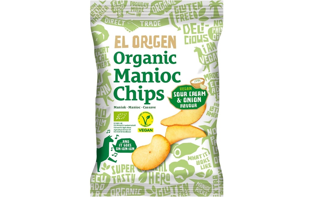 El Origen Chips de manioc Sour Cream & Onion 60 g