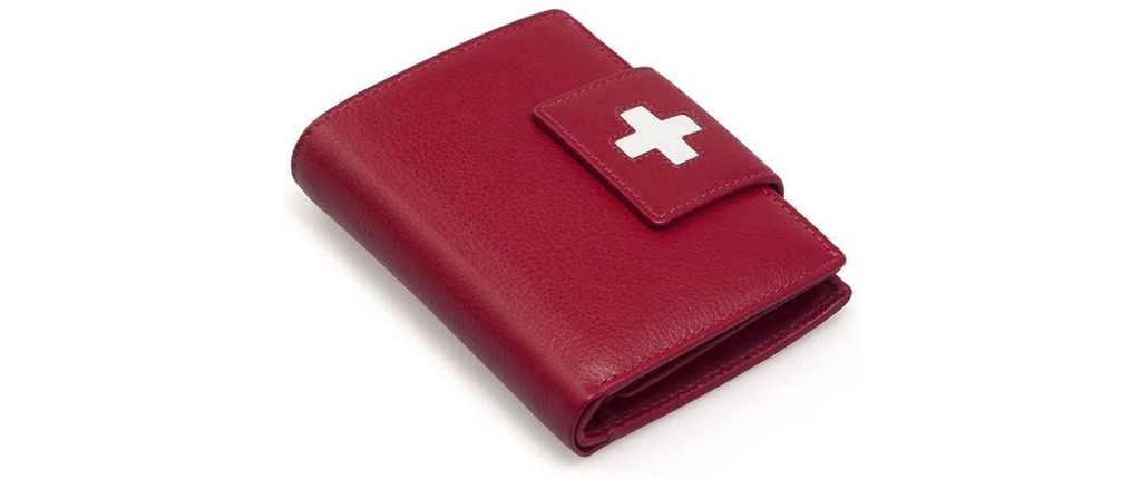 creanorm Portefeuille Cuir véritable, rouge