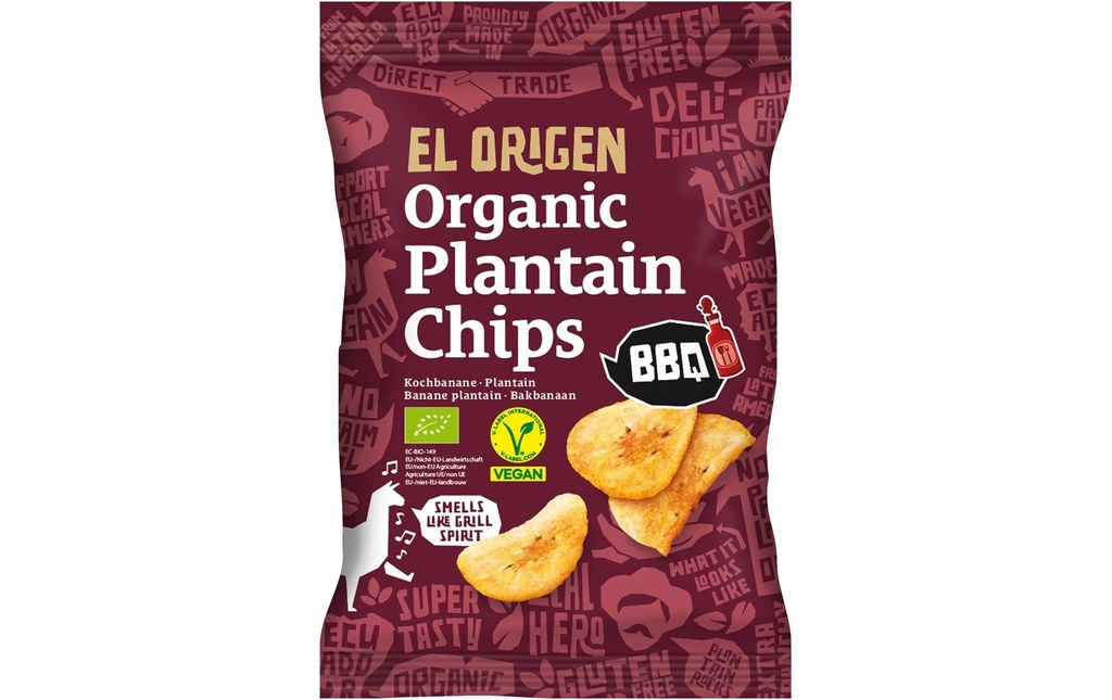 El Origen Chips de banane plantain BBQ 80 g