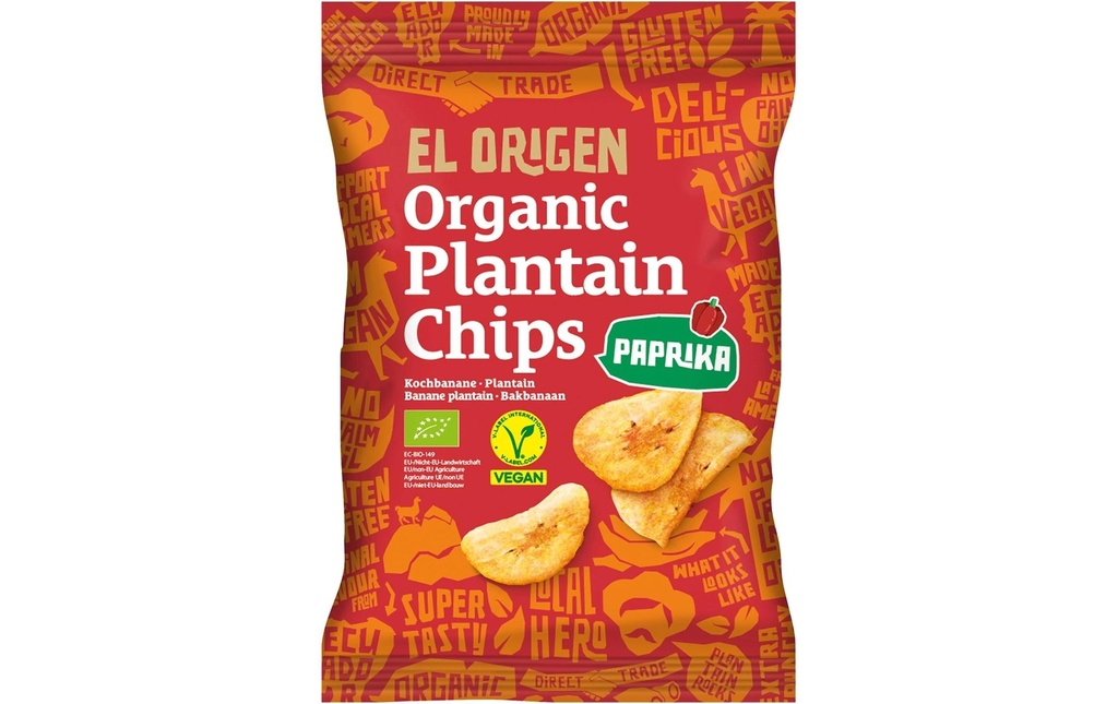 El Origen Chips de banane plantain au paprika 80 g