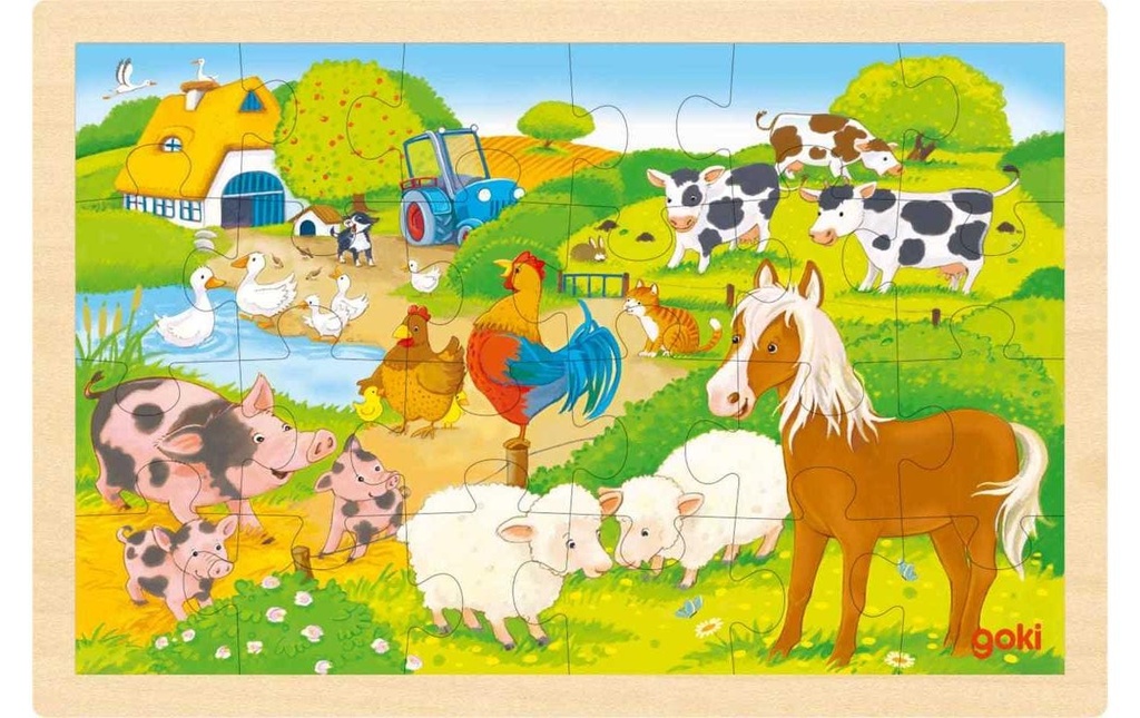 Goki Puzzle à assembler Ferme/Zoo 30 x 20 cm