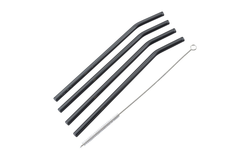 Fackelmann Paille Paille en verre Verre, 4 pièces