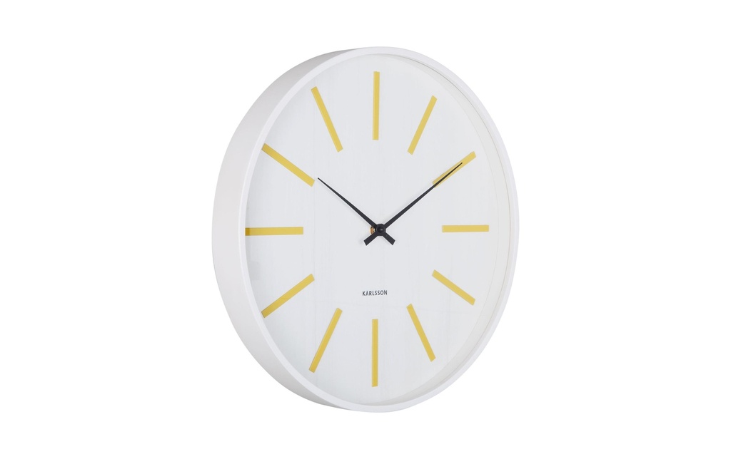 KARLSSON Horloge murale Arruga Retro 40 cm, blanc/jaune citrine