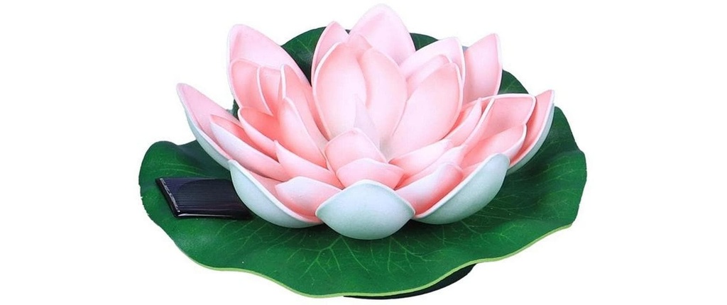 Dameco Éclairage de jardin Nénuphar solaire LED, Ø 17 cm, rose
