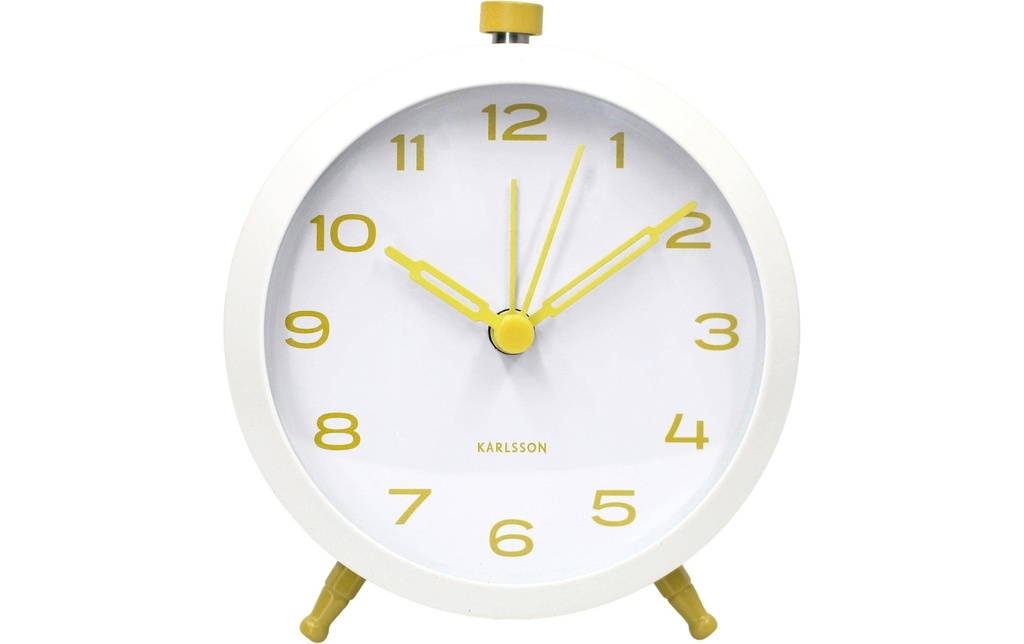 KARLSSON Bouton d'alarme Retro Blanc avec jaune citrine